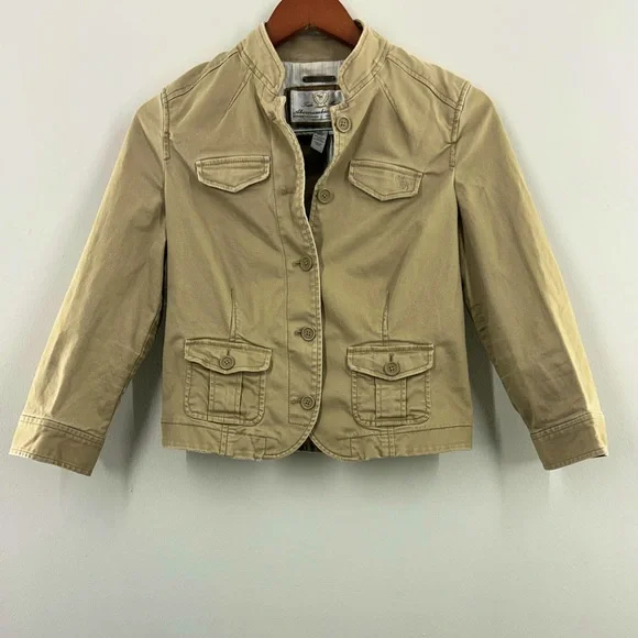 Women’s, Abercrombie & Fitch, Blazer style Shacket, Medium, Tan - Picture 3 of 11